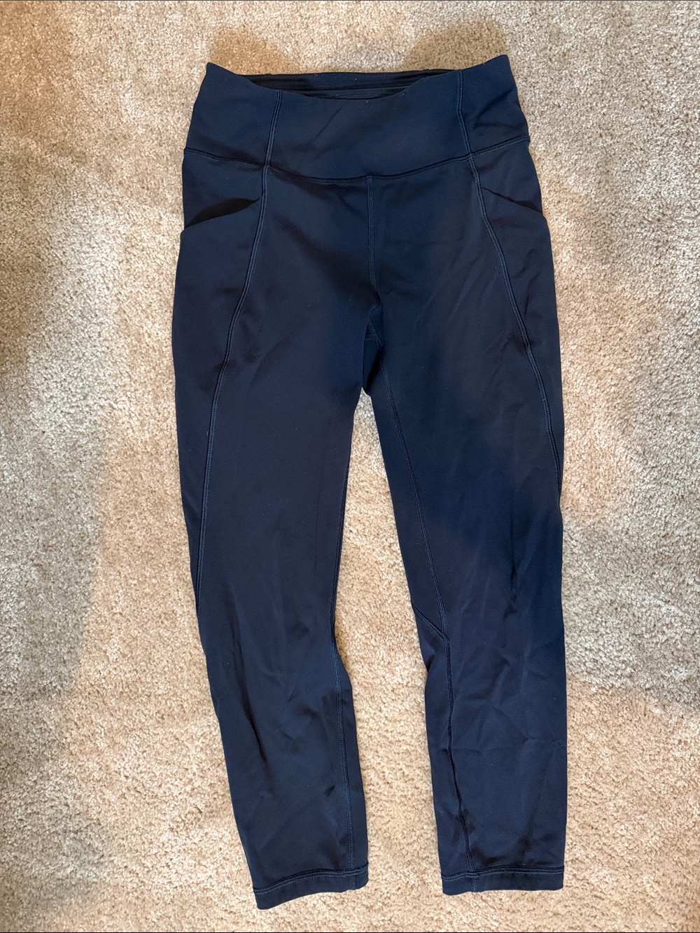 Lululemon Navy High-Waist Fast and Free Leggings